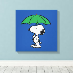 Jordnötter   Snoopy Grönt Umbrella Canvastryck