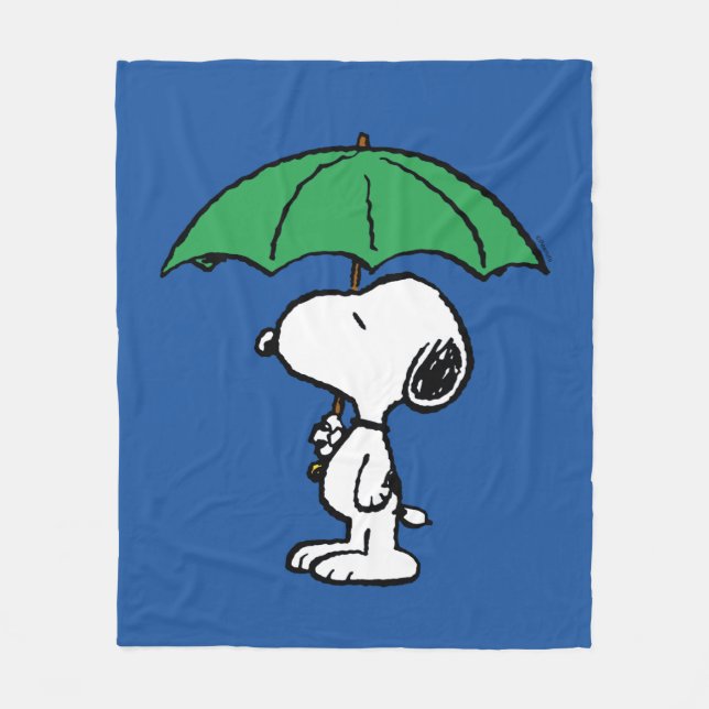 Jordnötter | Snoopy Grönt Umbrella Fleecefilt (Framsidan)