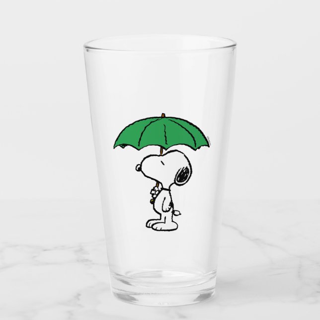 Jordnötter | Snoopy Grönt Umbrella Glaskopp (Framsida)