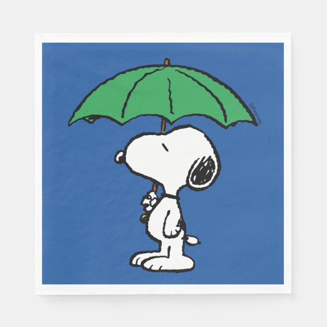 Jordnötter | Snoopy Grönt Umbrella Pappersservett (Framsidan)