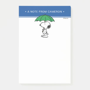 Jordnötter Snoopy Grönt Umbrella Post-it Block