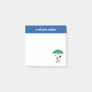 Jordnötter   Snoopy Grönt Umbrella Post-it Block