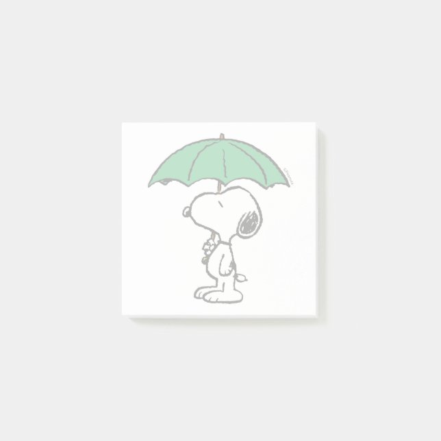 Jordnötter | Snoopy Grönt Umbrella Post-it Block (Framsida)