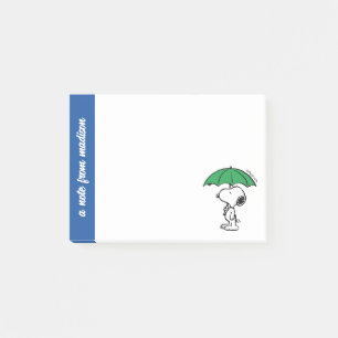 Jordnötter   Snoopy Grönt Umbrella Post-it Block