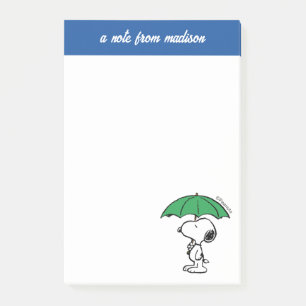 Jordnötter   Snoopy Grönt Umbrella Post-it Block