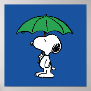 Jordnötter   Snoopy Grönt Umbrella Poster