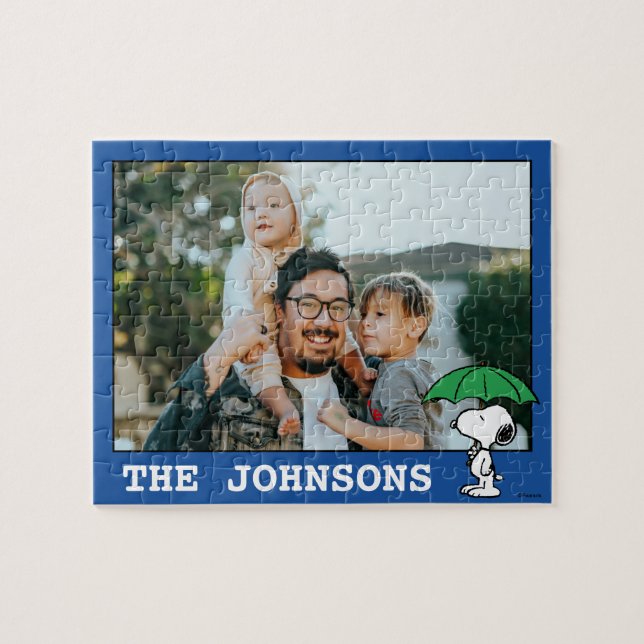 Jordnötter | Snoopy Grönt Umbrella Pussel (Horisontell)