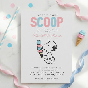 Jordnötter Snoopy Här är skotten - babyskaren Inbjudningar
