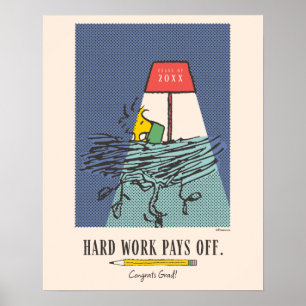 Jordnötter Snoopy Hårt Arbete Betalar Sig Ut Exame Poster