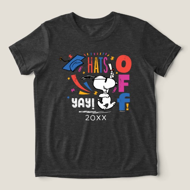Jordnötter Snoopy Hatten av åt dig Examen Grattis T Shirt (Design Framsida)