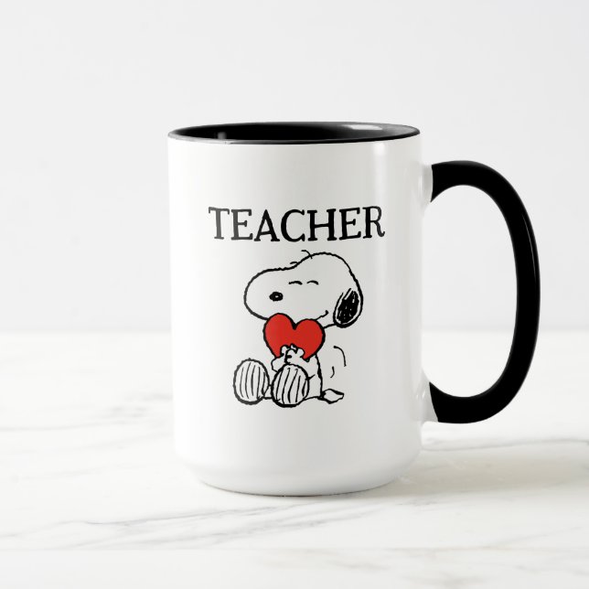 Jordnötter | Snoopy Heart Hug Teacher Mugg (Höger)