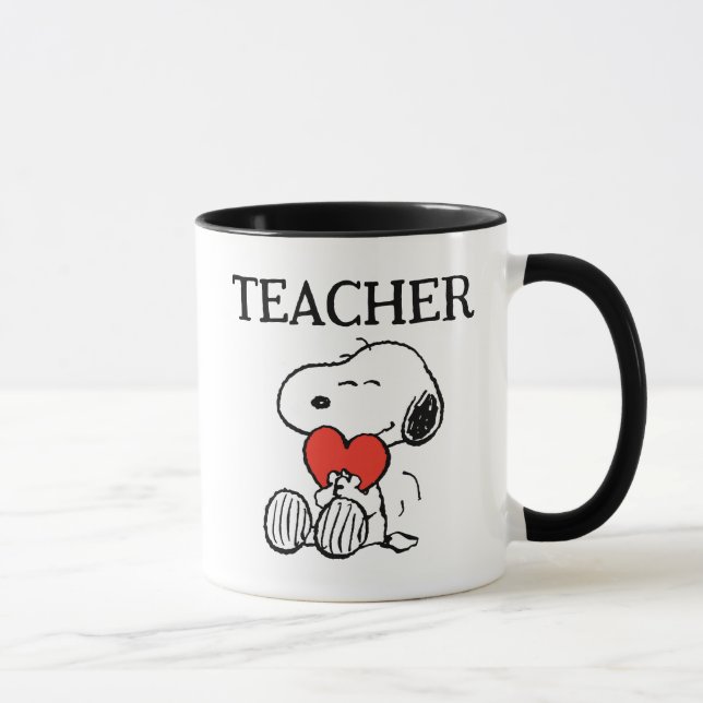 Jordnötter | Snoopy Heart Hug Teacher Mugg (Höger)
