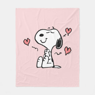 Jordnötter Snoopy Hearts Fleecefilt
