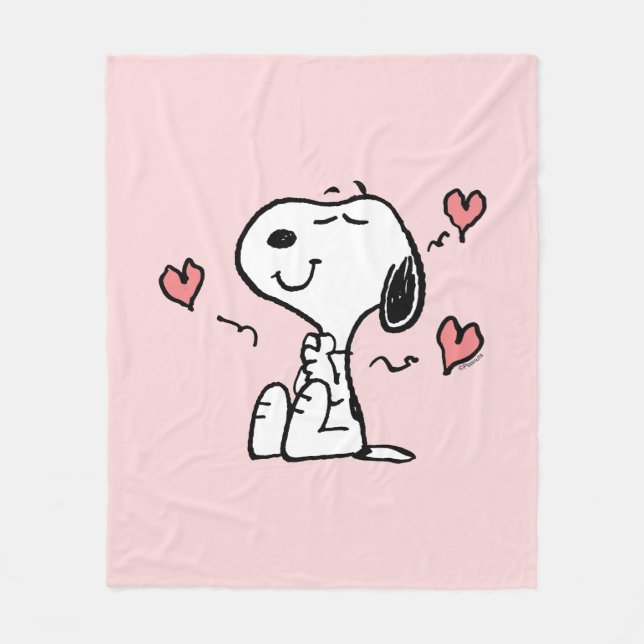 Jordnötter | Snoopy Hearts Fleecefilt (Framsidan)