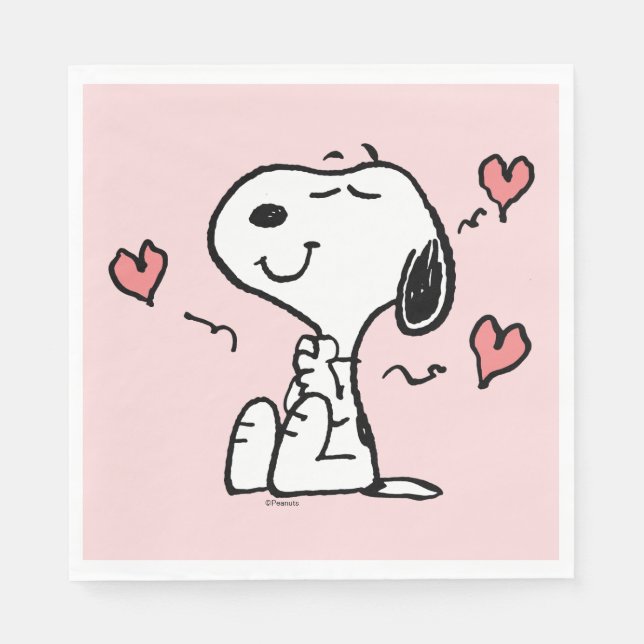 Jordnötter | Snoopy Hearts Pappersservett (Framsidan)