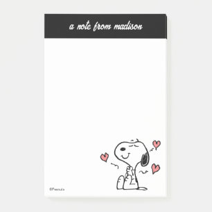 Jordnötter   Snoopy Hearts Post-it Block