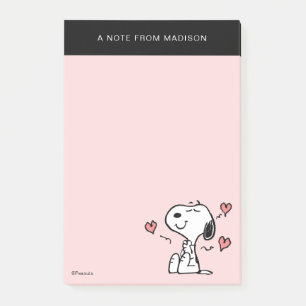 Jordnötter   Snoopy Hearts Post-it Block