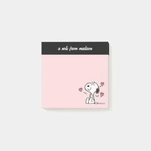 Jordnötter   Snoopy Hearts Post-it Block