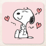 Jordnötter | Snoopy Hearts Underlägg Papper Kvadrat<br><div class="desc">Kolla in den här roligtens jordnötsdesign med Snoopy.</div>