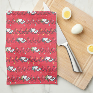 Jordnötter Snoopy Helgdag Ho Ho Ho Helgdag Mönst Kökshandduk