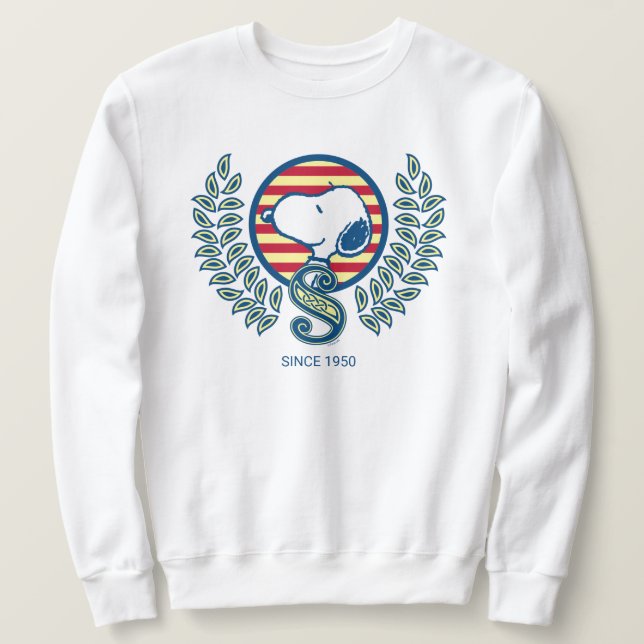 Jordnötter | Snoopy Heraldry Lång Ärmad Tröja (Design framsida)