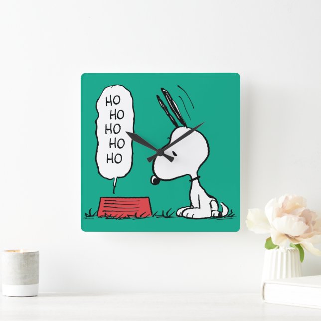 Jordnötter | Snoopy Ho Ho Ho Food Dish Fyrkantig Klocka (Hem)