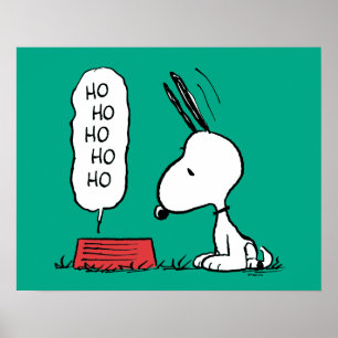 Jordnötter   Snoopy Ho Ho Ho Food Dish Poster
