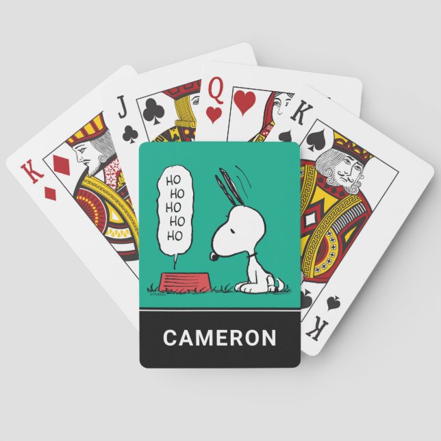 Jordnötter | Snoopy Ho Ho Ho Matdagskort Casinokort (Baksidan)