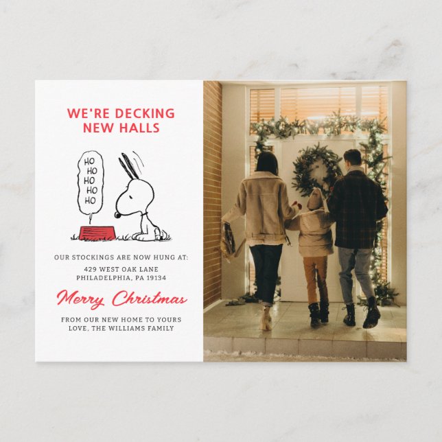 Jordnötter | Snoopy Ho Ho Ho Matserveringsfat Helg Vykort (Framsida)