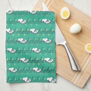 Jordnötter   Snoopy Ho Ho jul Mönster Kökshandduk