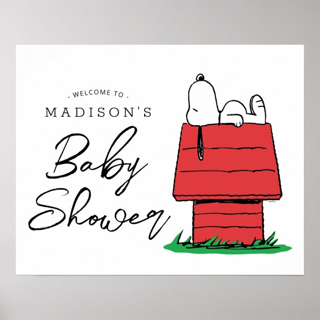 Jordnötter Snoopy Hund House - Baby Shower Poster (Framsidan)