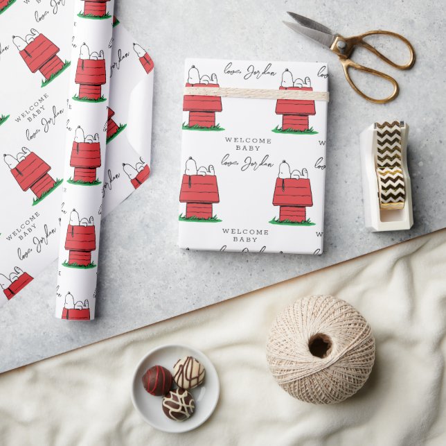 Jordnötter | Snoopy Hund House| Baby Shower Presentpapper (Hantverk)