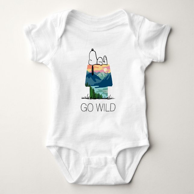 Jordnötter | Snoopy Hund House Go-Vild T Shirt (Framsida)