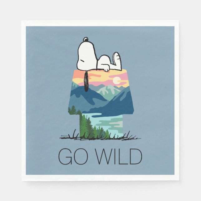 Jordnötter | Snoopy Hund House Sunrise Pappersservett (Framsidan)