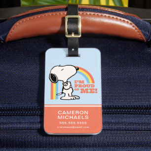 Jordnötter Snoopy I är stolt över mig Bagagebricka