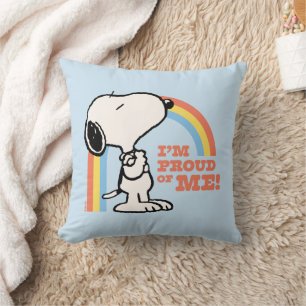 Jordnötter   Snoopy I är stolt över mig Kudde