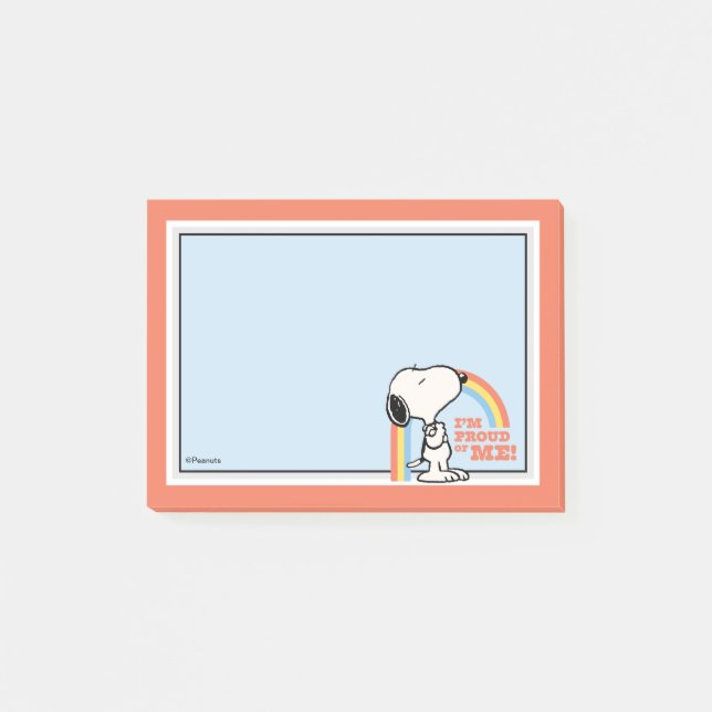 Jordnötter | Snoopy I är stolt över mig Post-it Block (Framsida)