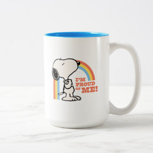 Jordnötter Snoopy I är stolt över mig Två-Tonad Mugg