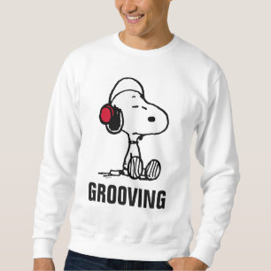 Jordnötter   Snoopy i hörlurar Lång Ärmad Tröja