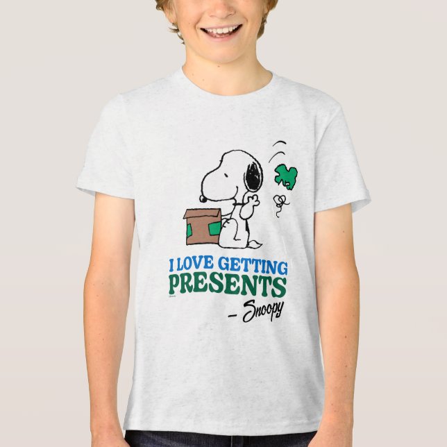 Jordnötter | Snoopy I Kärlek Komma Presenter T Shirt (Framsida)
