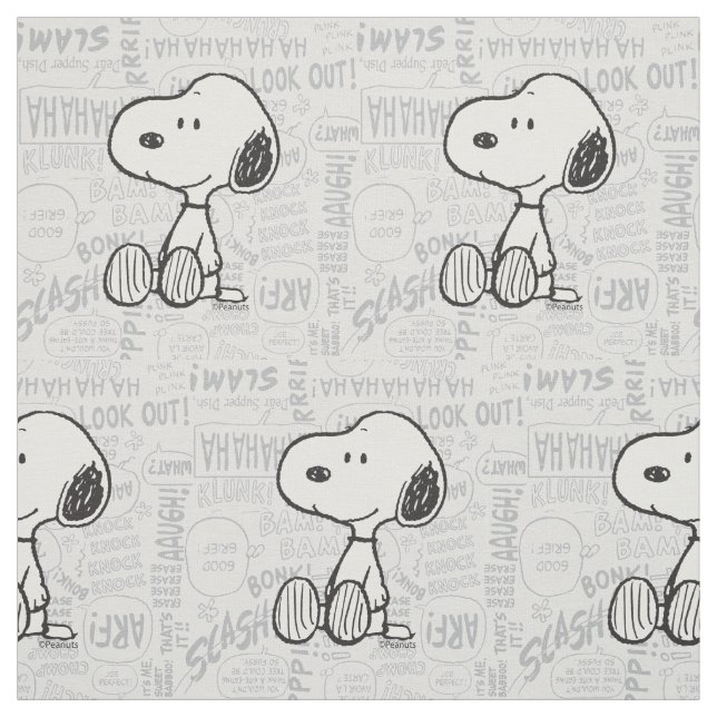 JORDNÖTTER | Snoopy i svartvita serier Tyg (Provkarta)