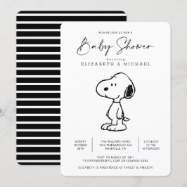 Jordnötter Snoopy - inbjudan till babydusch