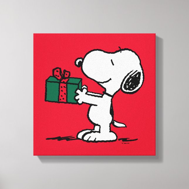 Jordnötter | Snoopy jul Gift Giver Canvastryck (Framsida)