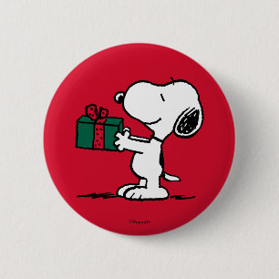 Jordnötter Snoopy jul Gift Giver Knapp