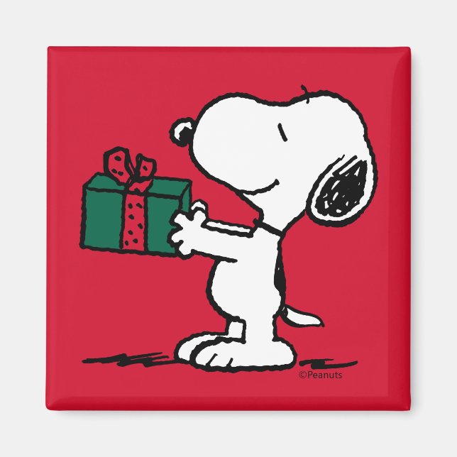 Jordnötter | Snoopy jul Gift Giver Magnet (Framsidan)
