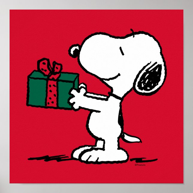 Jordnötter | Snoopy jul Gift Giver Poster (Framsidan)