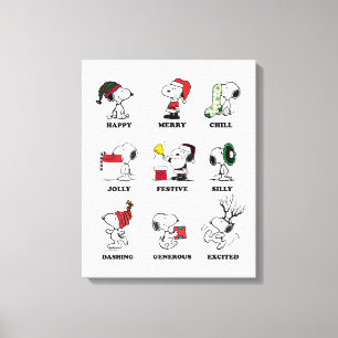 Jordnötter Snoopy Jul Helgdag Moderna Canvastryck