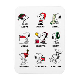 Jordnötter Snoopy Jul Helgdag Moderna Magnet