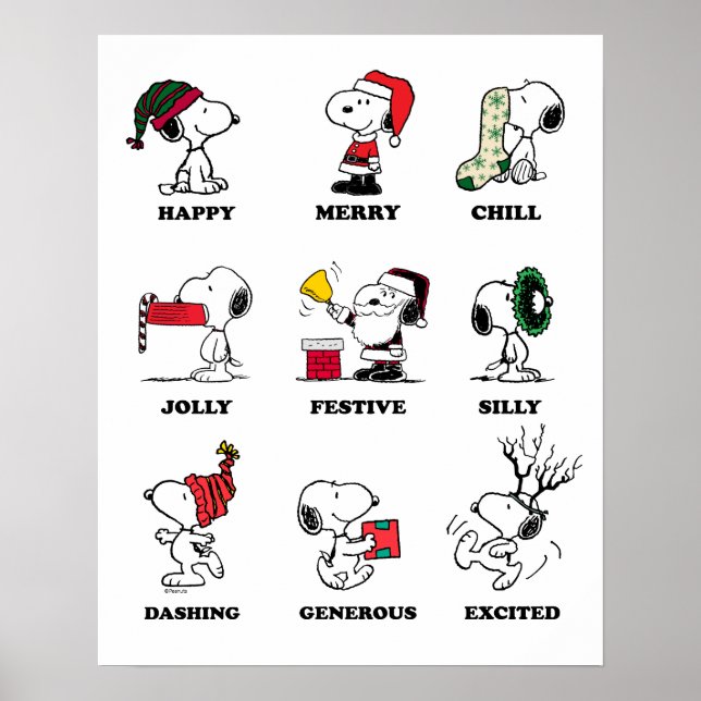 Jordnötter | Snoopy Jul Helgdag Moderna Poster (Framsidan)