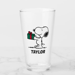 Jordnötter Snoopy Jul Lägg till ditt namn Glaskopp
